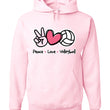 Load image into Gallery viewer, PEACE LOVE VOLLEYBALL HOODED SWEATSHIRT