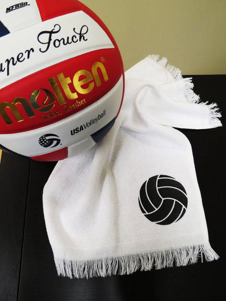 volleyball hand towel in white