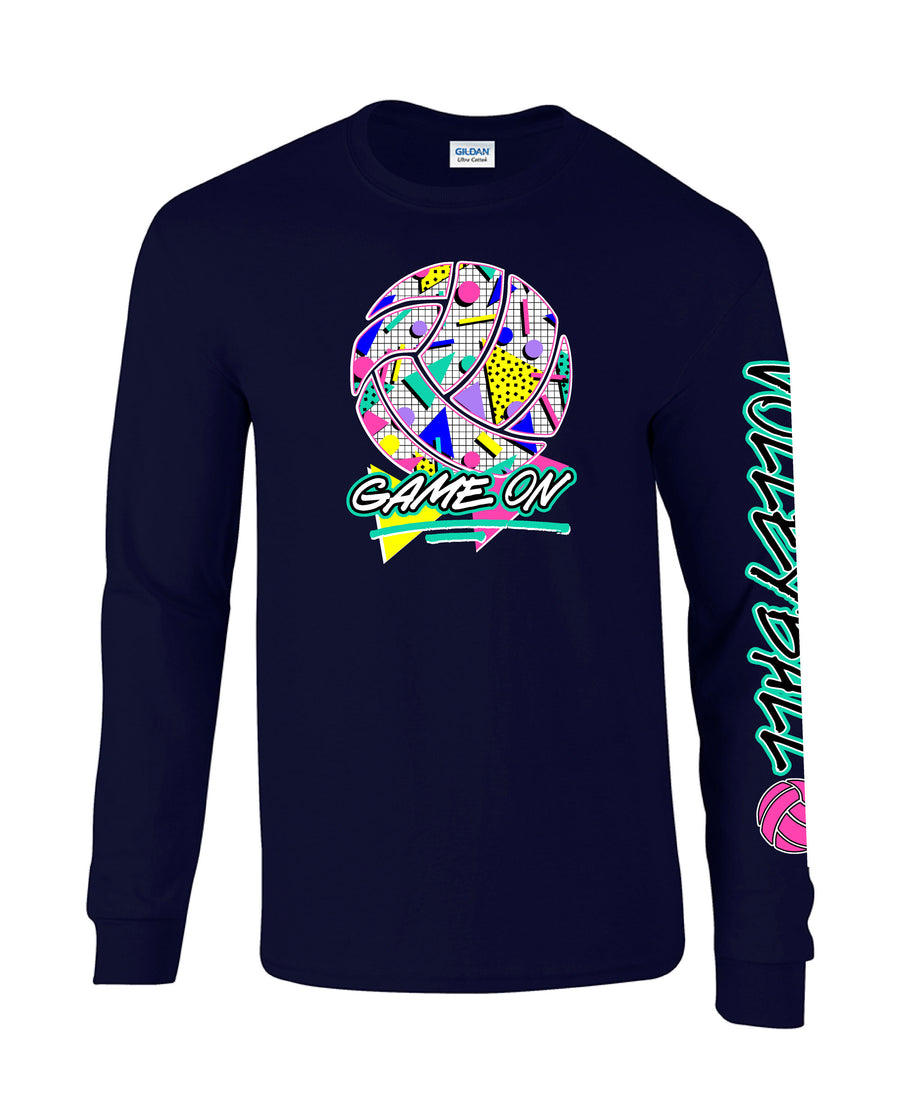 GAME ON Retro Volleyball Long Sleeve Shirt