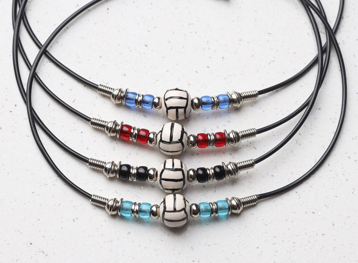 assorted team color volleyball necklaces