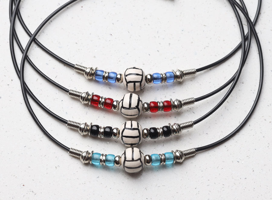 assorted team color volleyball necklaces