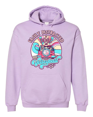 DISTRACTED VOLLEYBALL HOODED SWEATSHIRT