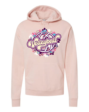 FLOWER POWER VOLLEYBALL HOODED SWEATSHIRT