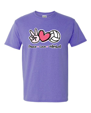 PEACE LOVE VOLLEYBALL T-SHIRT