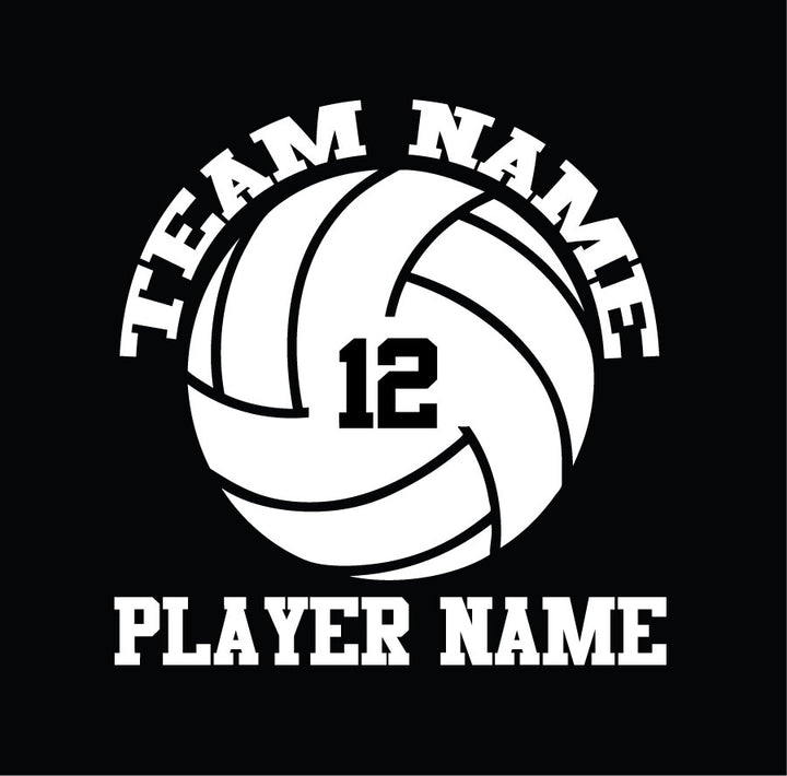 customize with team name and player name and number volleyball car decal