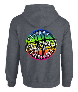all day every day volleyball hooded sweatshirt