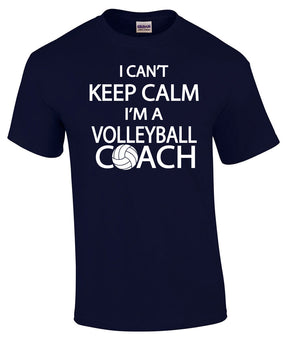 I can't keep calm I'm a volleyball coach short sleeve tee navy