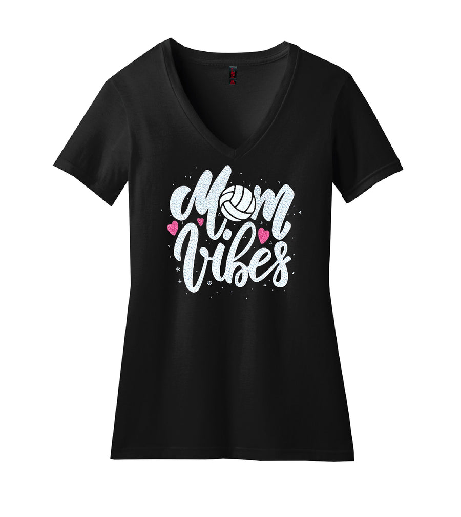 2023 Mom Vibes Vneck Rhinestone Glitter Shirt – GymRats Volleyball