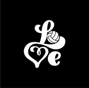 Love Volleyball car decal