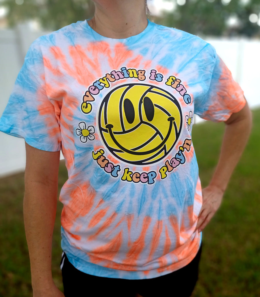 SMILE Tie-Dye Volleyball T-shirt